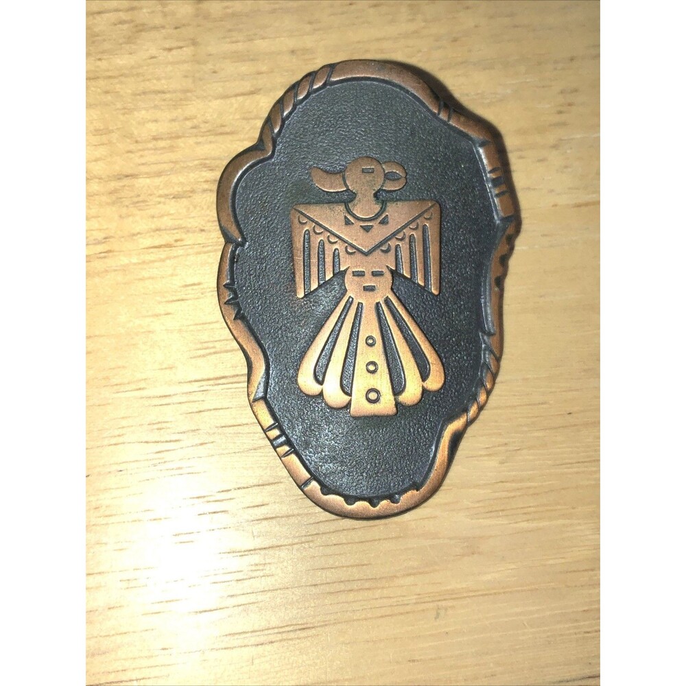 Solid Copper Thunderbird Bird Bolo Tie Slide Southwestern Western Vintage